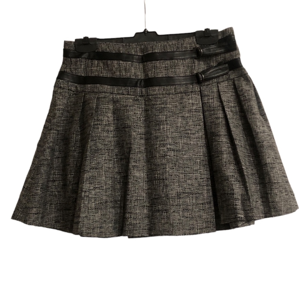 Check tweed mini skirt